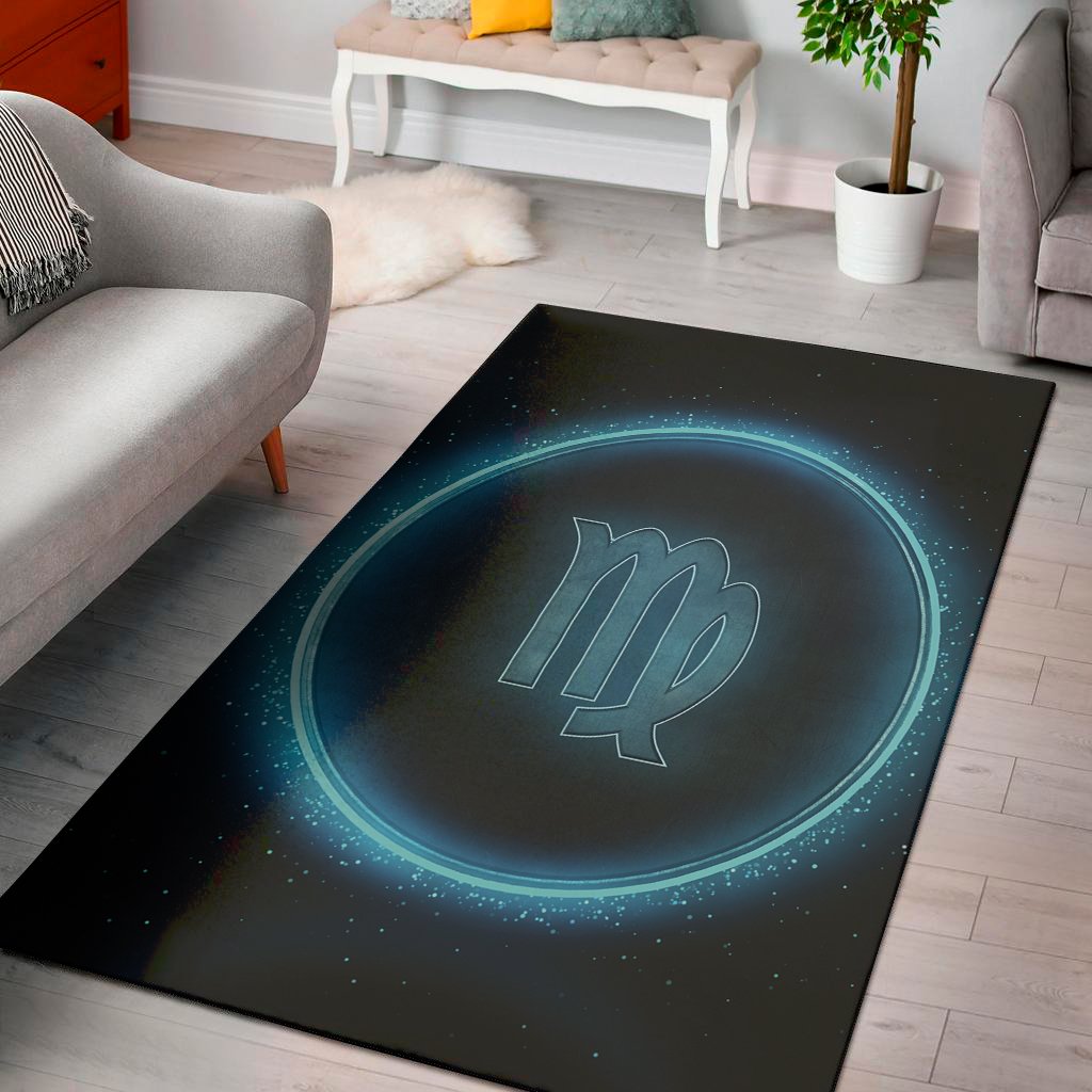 blue virgo zodiac sign print area rug floor decor 6912