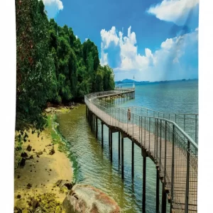 boardwalk sandy shore 3d printed tablecloth table decor 6148