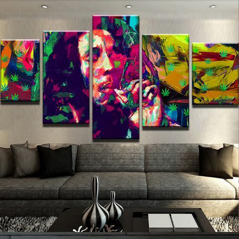 Bob Marley - Abstract 5 Panel Canvas Art Wall Decor bob marley abstract 5 panel canvas art wall decor 6115