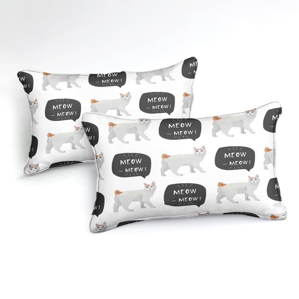 Bobtail White Cats Duvet Cover Bedding Set bobtail white cats duvet cover bedding set 2853