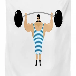 bodybuilder weightlift 3d printed tablecloth table decor 8771