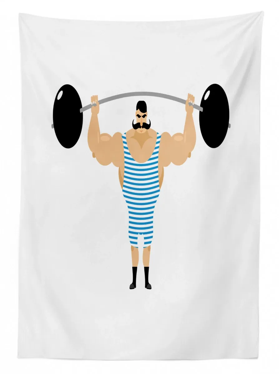 bodybuilder weightlift 3d printed tablecloth table decor 8771