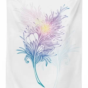 bohemian silhouette plume 3d printed tablecloth table decor 1124