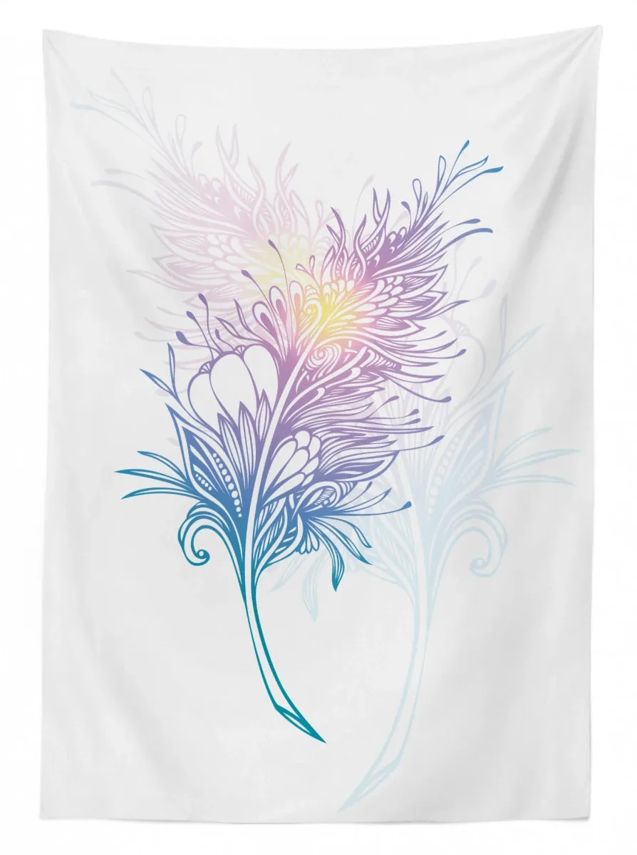 bohemian silhouette plume 3d printed tablecloth table decor 1124