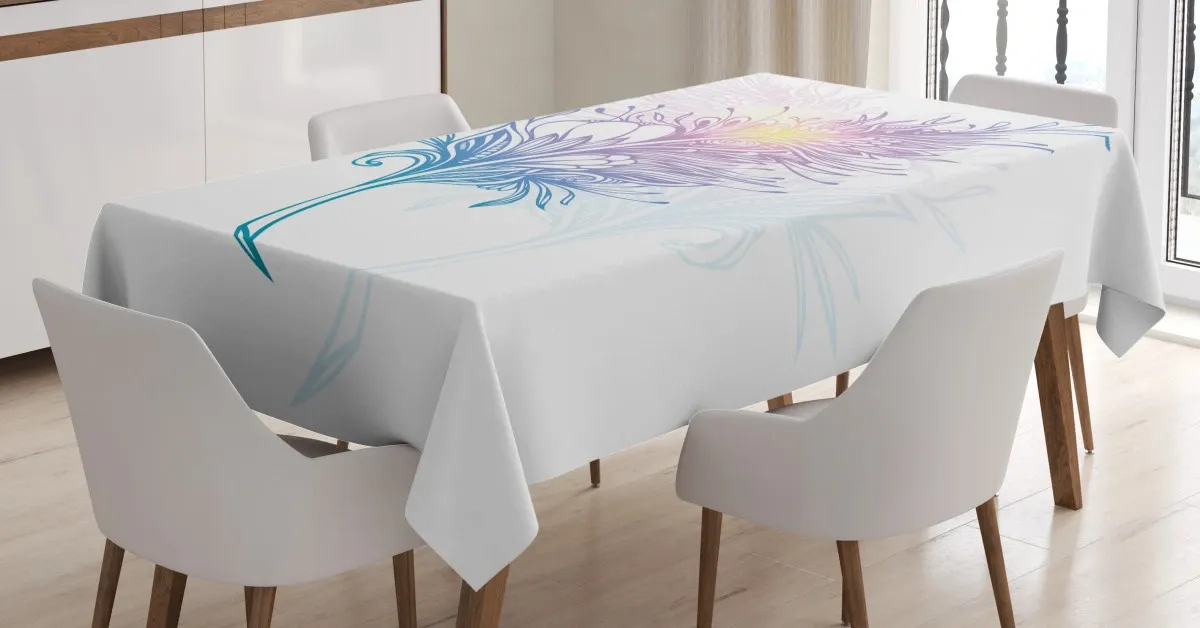 bohemian silhouette plume 3d printed tablecloth table decor 7524
