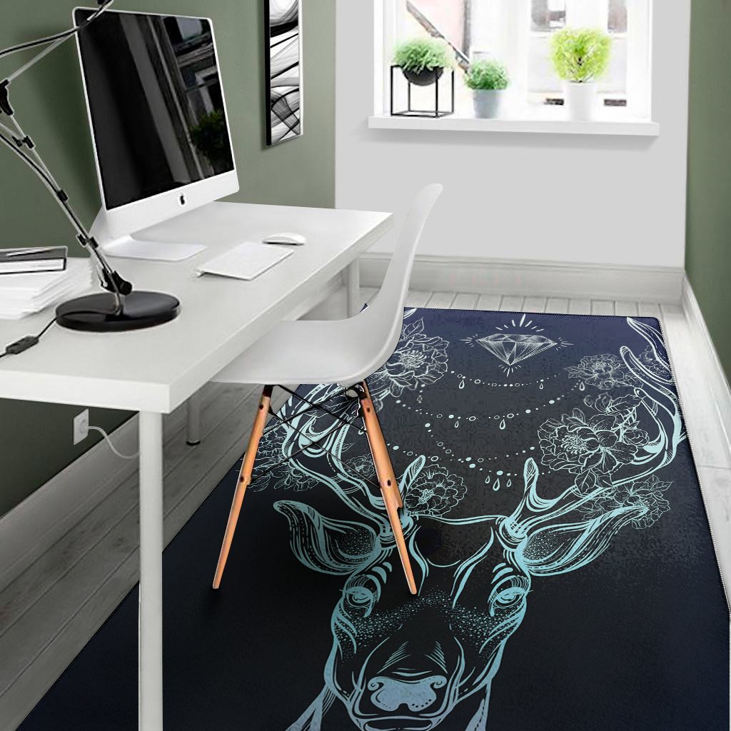 Bohemian Spiritual Deer Print Area Rug Floor Decor bohemian spiritual deer print area rug floor decor 5626