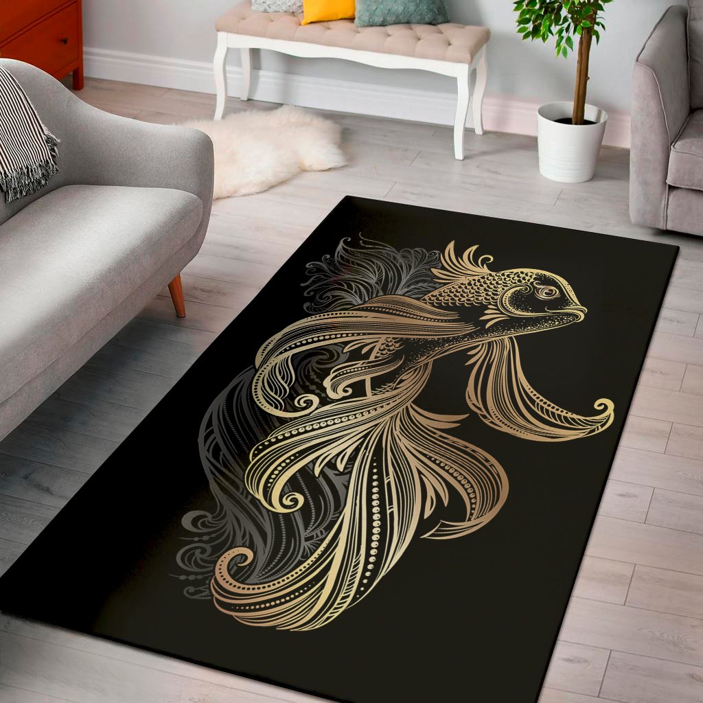 bohemian spiritual fish print area rug floor decor 2827