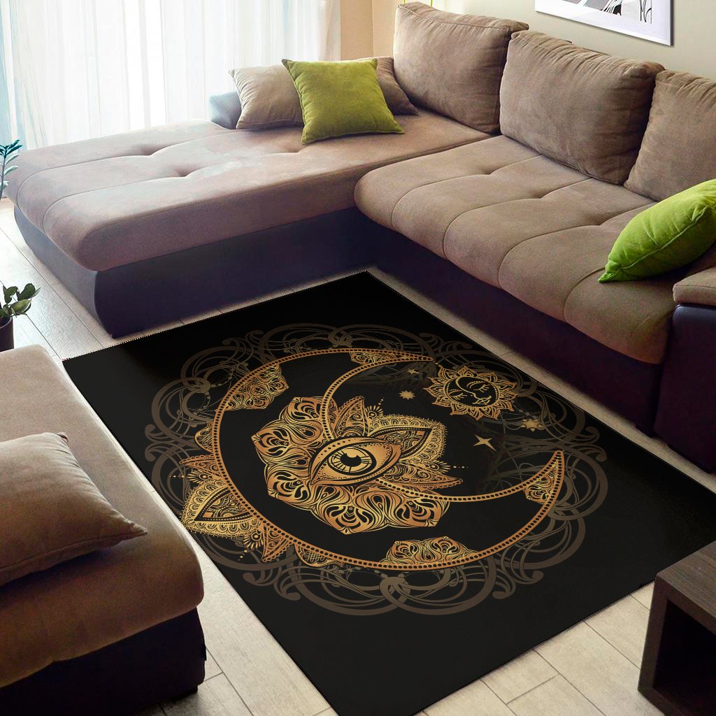 bohemian sun and moon print area rug floor decor 2147