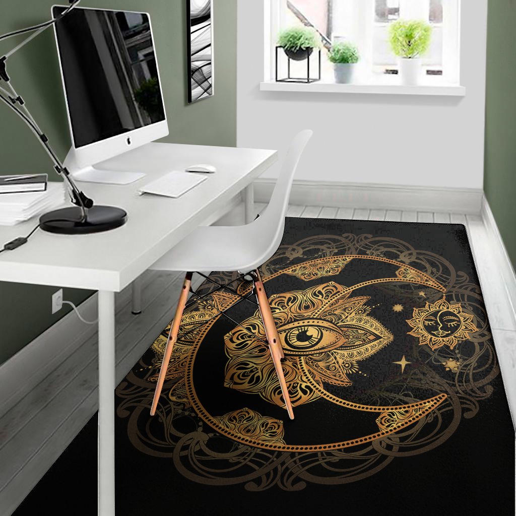 bohemian sun and moon print area rug floor decor 7533