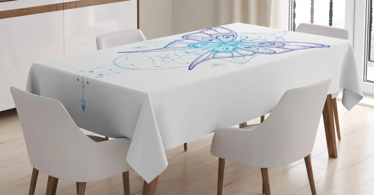boho butterfly dreamcatcher 3d printed tablecloth table decor 2345