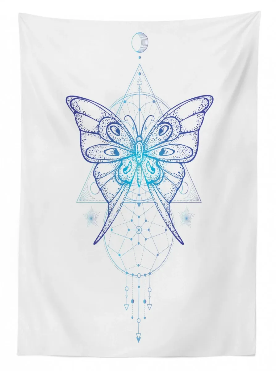 boho butterfly dreamcatcher 3d printed tablecloth table decor 5923