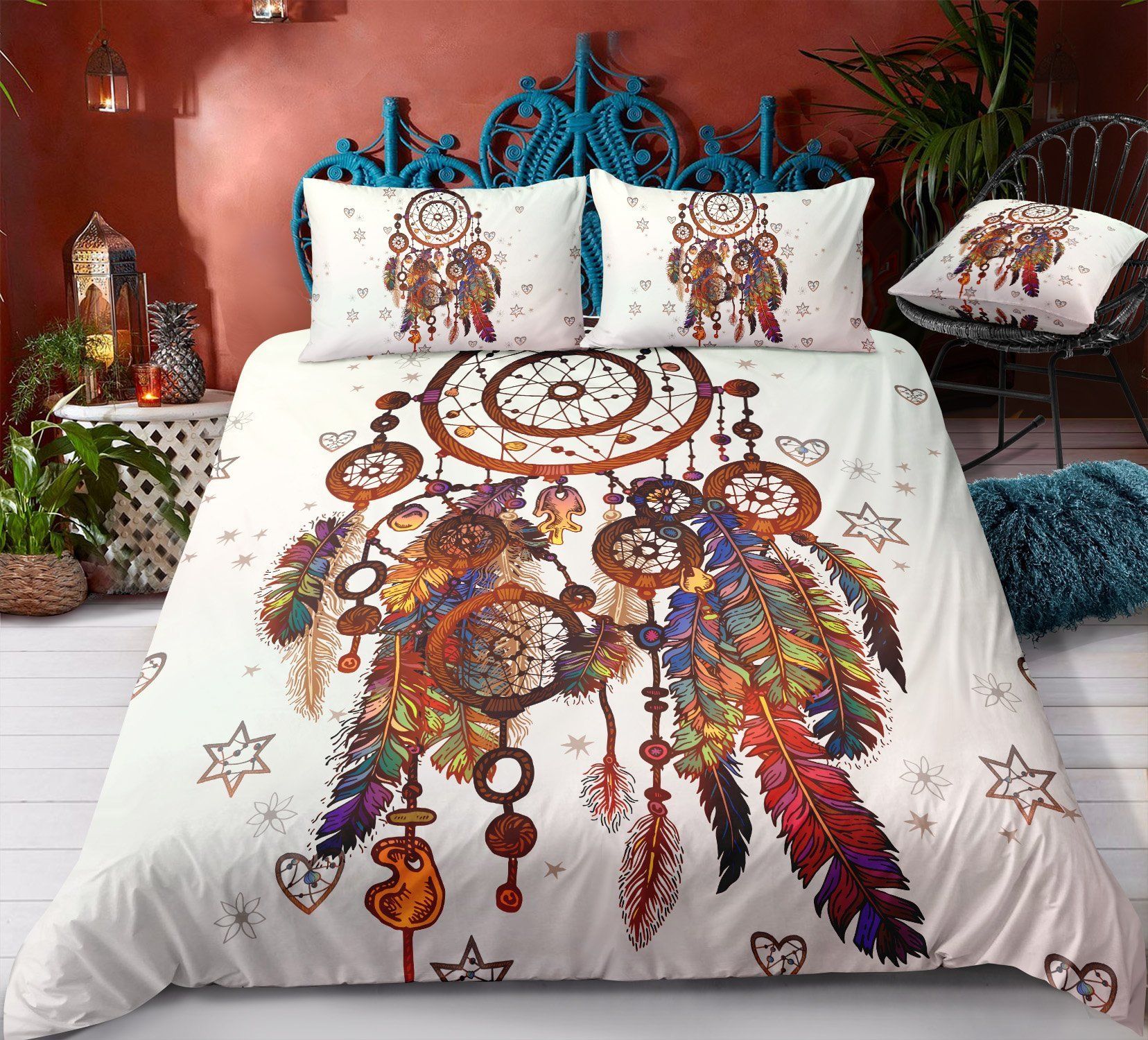 Boho Dreamcatcher Native American Duvet Cover Bedding Set boho dreamcatcher native american duvet cover bedding set 6319