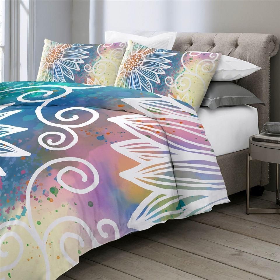 Boho Flower Pattern Duvet Cover Bedding Set boho flower pattern duvet cover bedding set 4437