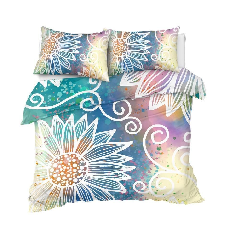 Boho Flower Pattern Duvet Cover Bedding Set boho flower pattern duvet cover bedding set 8207