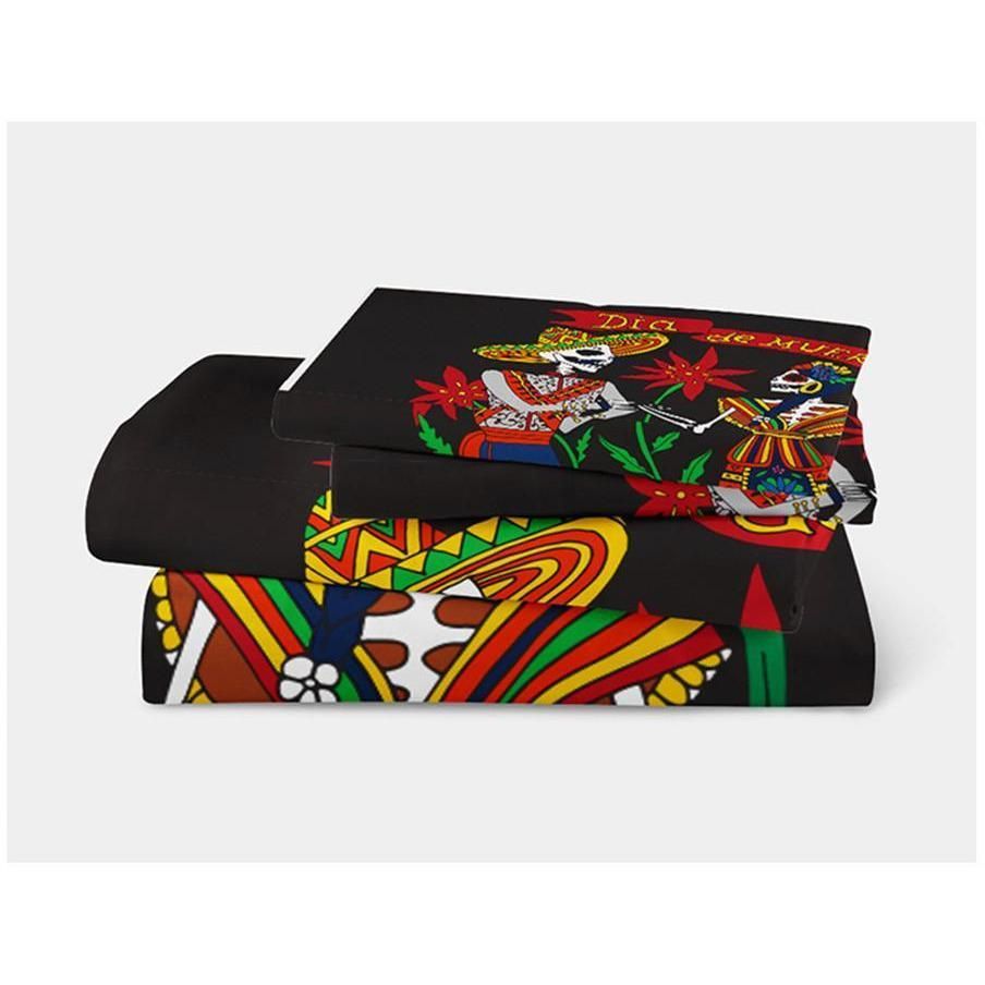 boho man and women skeleton printed bedding set bedroom decor 3133