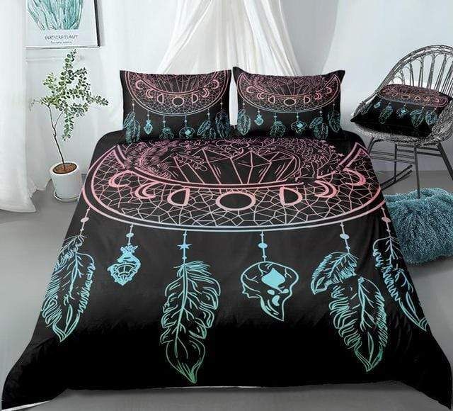 Boho Moon Dreamcatcher Duvet Cover Bedding Set boho moon dreamcatcher duvet cover bedding set 1052