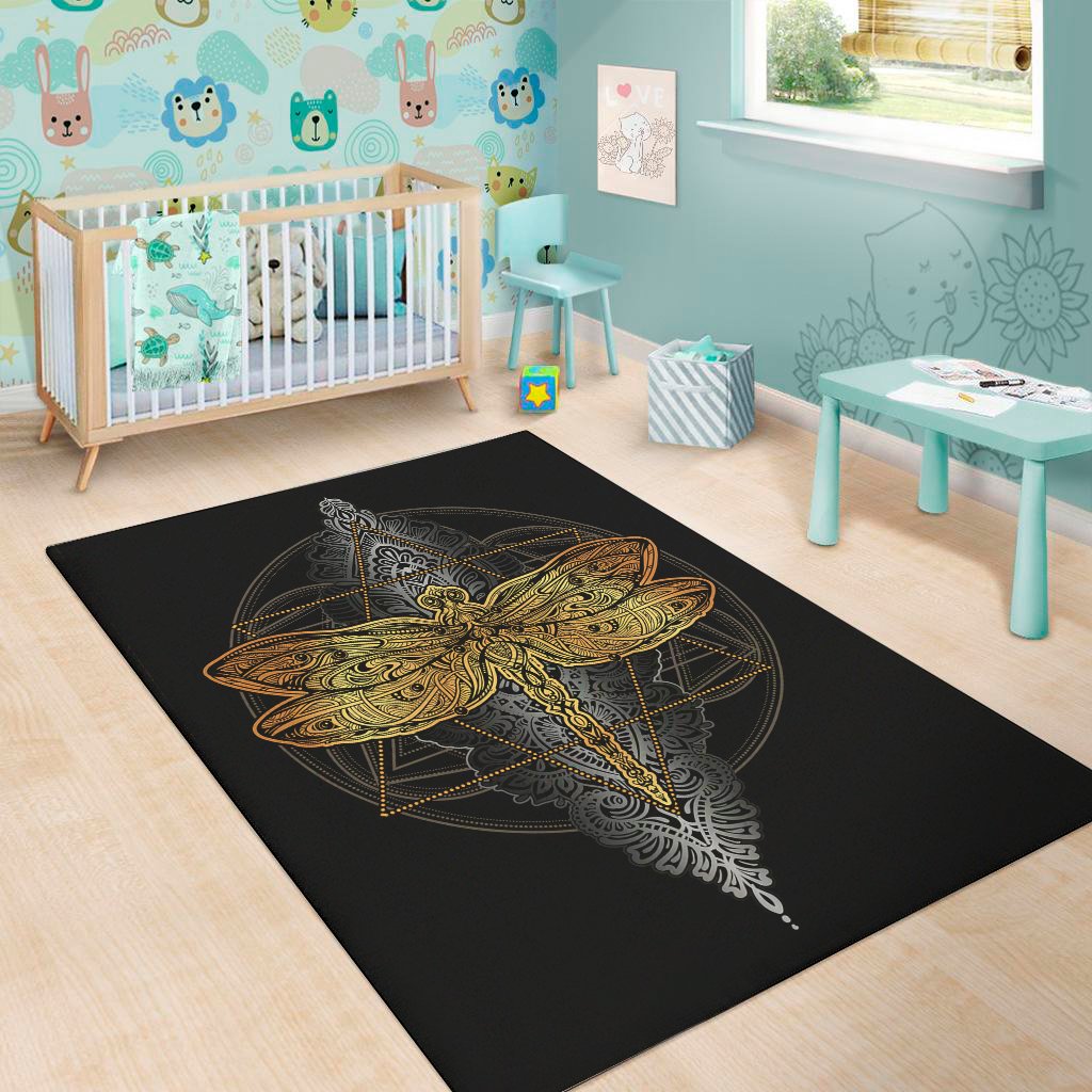 Boho Spiritual Dragonfly Print Area Rug Floor Decor boho spiritual dragonfly print area rug floor decor 2960