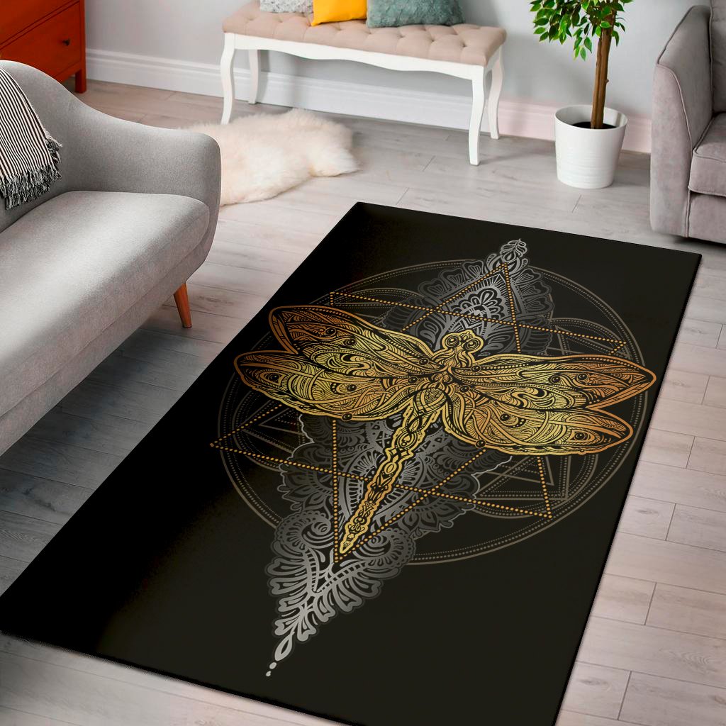 Boho Spiritual Dragonfly Print Area Rug Floor Decor boho spiritual dragonfly print area rug floor decor 7577