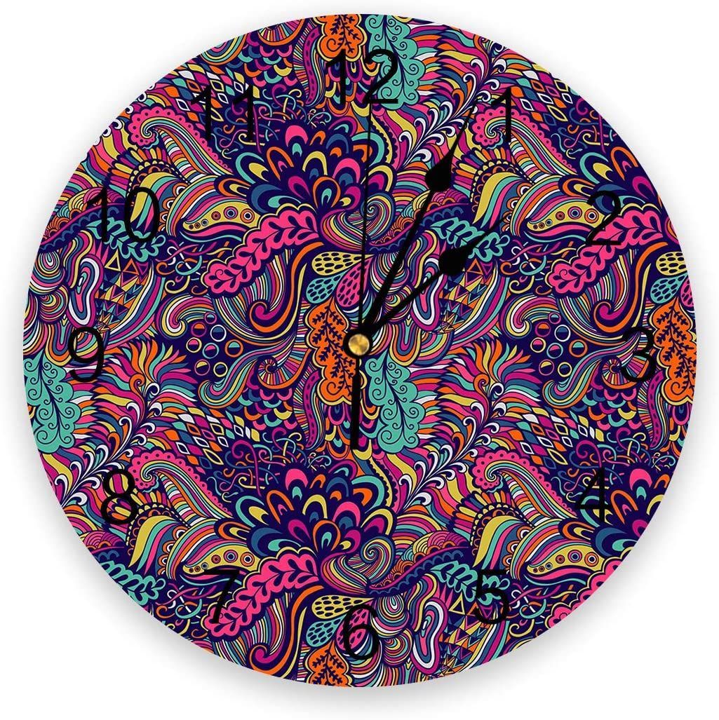 Boho Trippy Psychedelic Art Printed Wall Clock boho trippy psychedelic art printed wall clock 5192