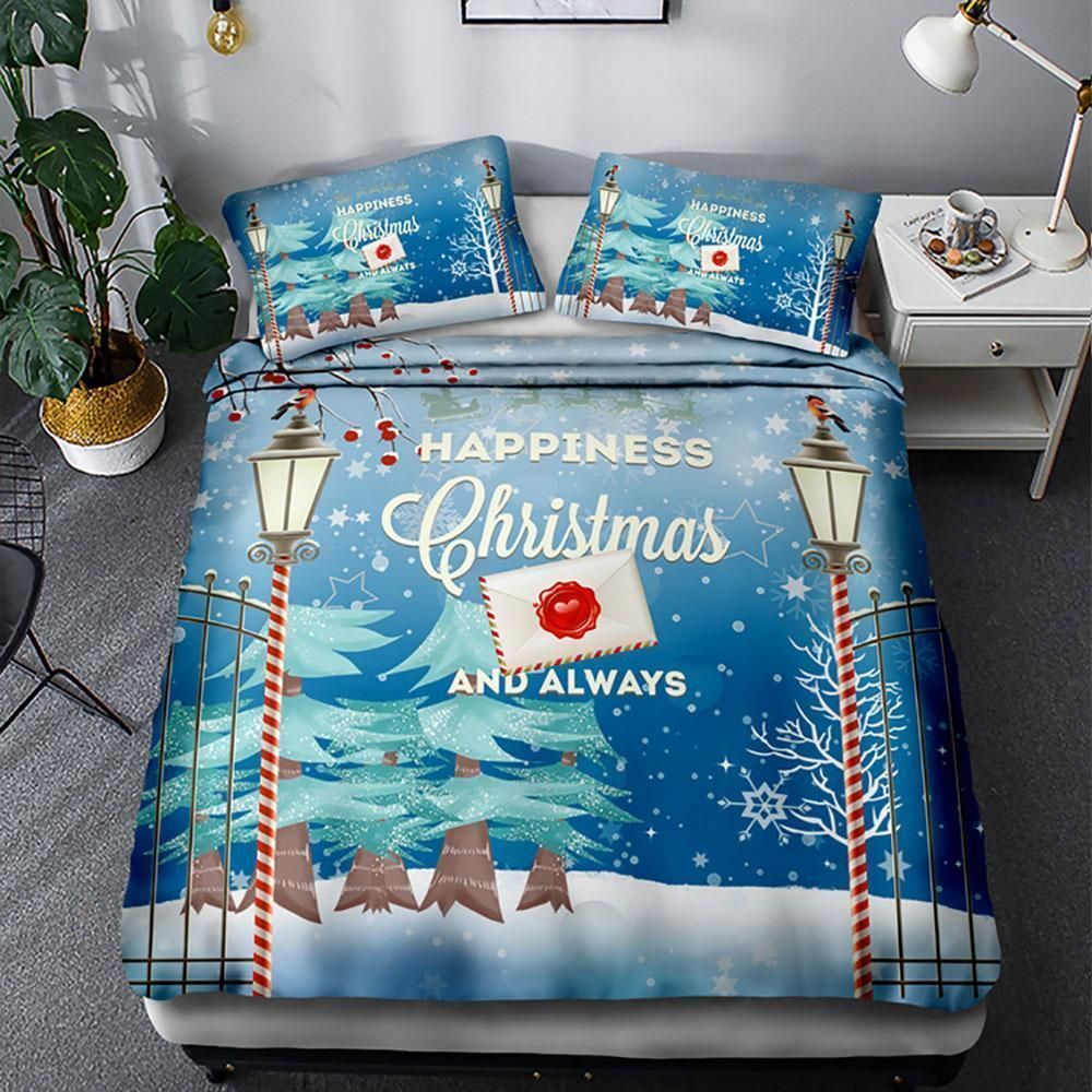 Bokeh Tree Christmas Santa Claus Printed Bedding Set Bedroom Decor bokeh tree christmas santa claus printed bedding set bedroom decor 2620