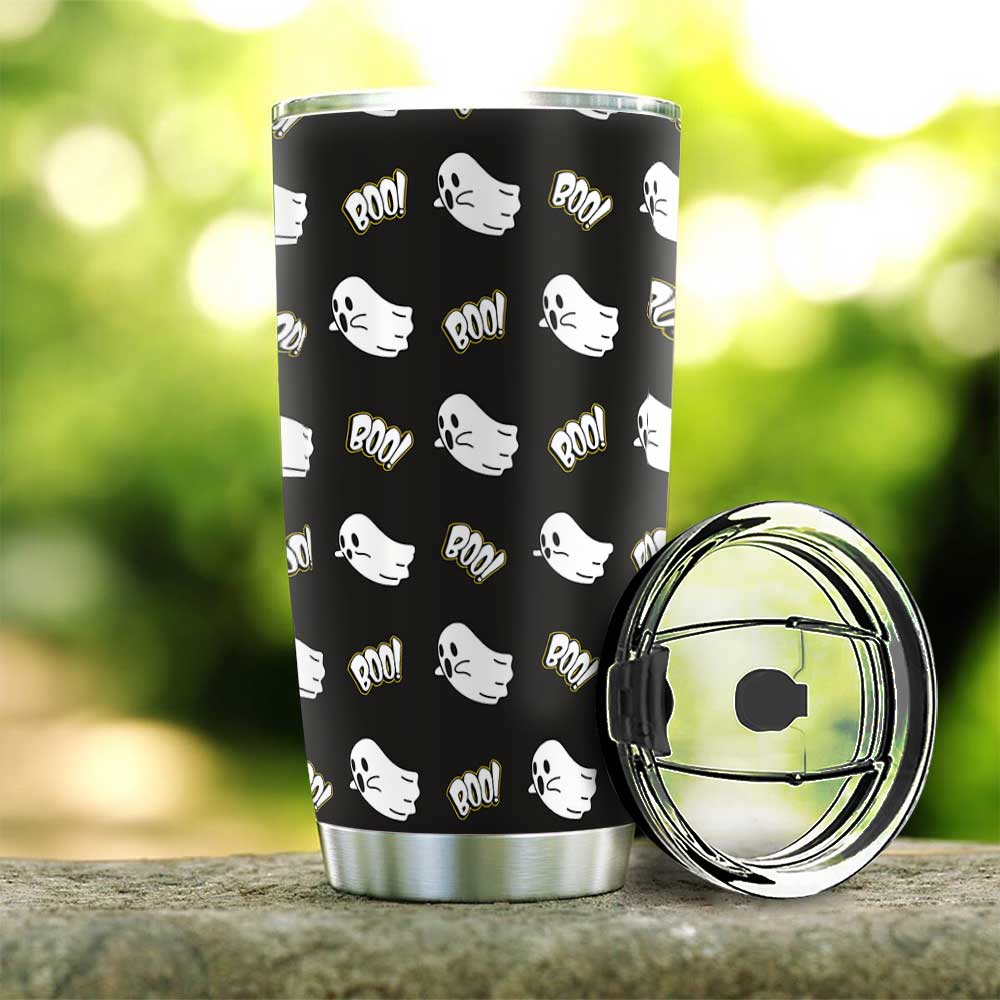 boo ghost halloween character halloween pattern witch boo ghost scary pumpkin trick or treat halloween stainless steel tumbler 8573