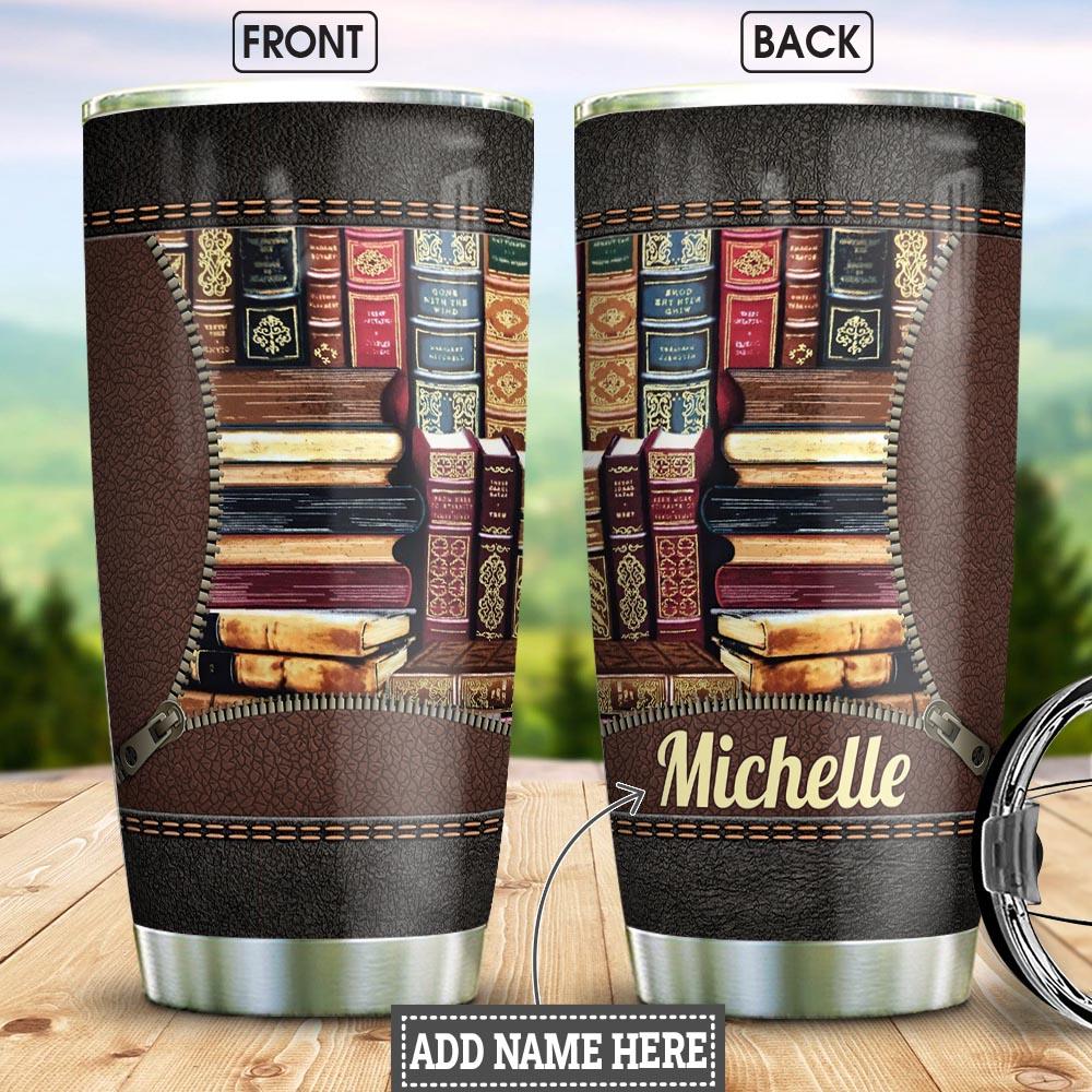 book personalized stainless steel tumbler 5888