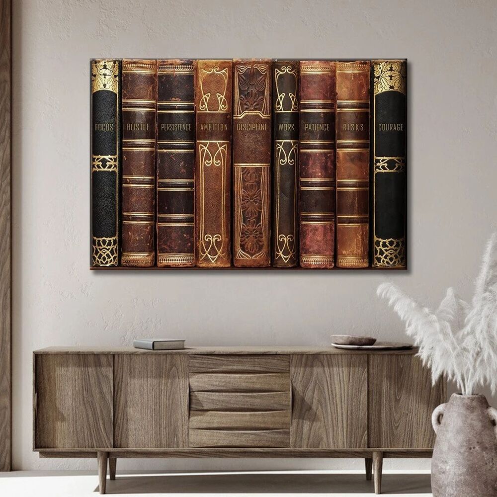 book shelf motivational positive canvas print wall art decor 6471
