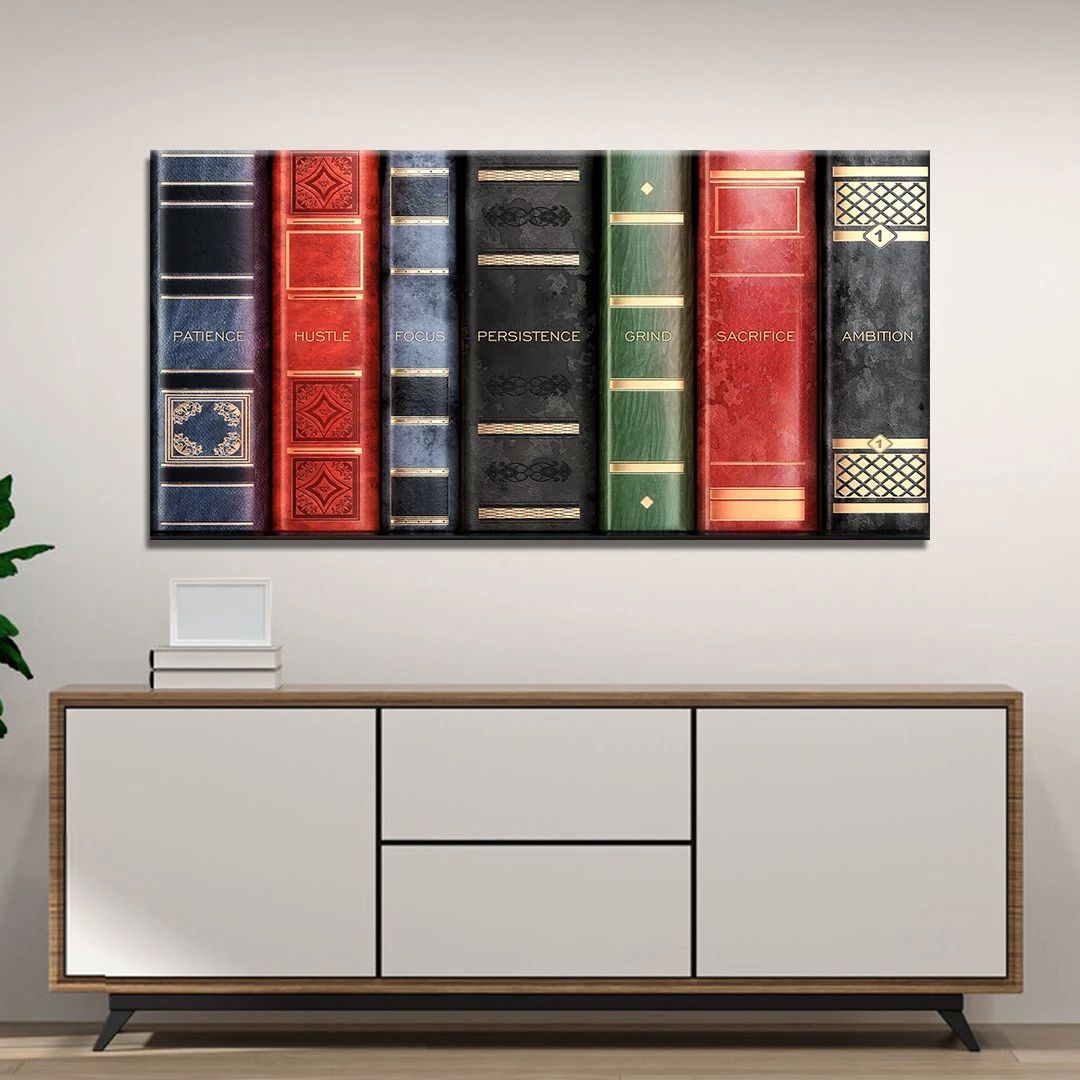 Book Shelf V2 Motivational Positive Canvas Print - Wall Art Decor book shelf v2 motivational positive canvas print wall art decor 7552
