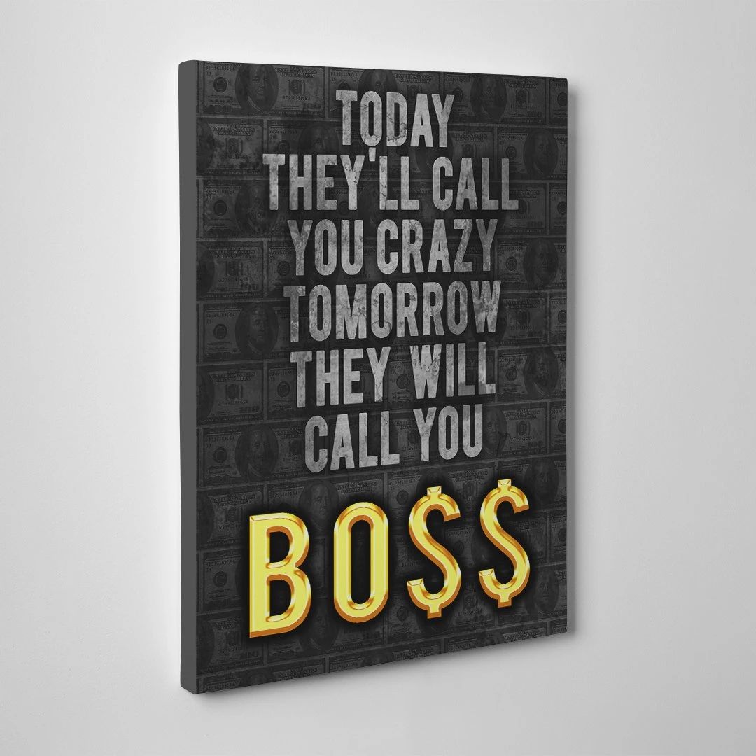 Boss Motivational Positive Canvas Print - Wall Art Decor boss motivational positive canvas print wall art decor 1255
