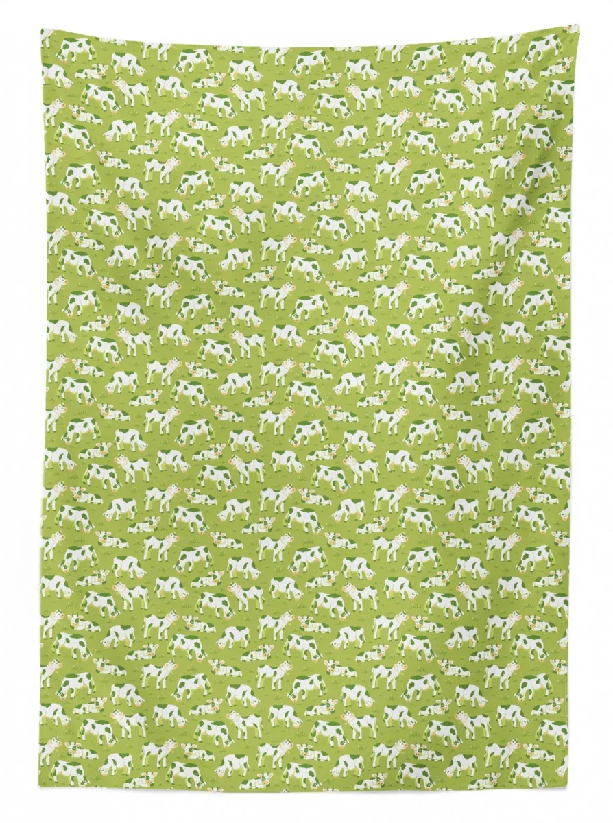 bovines on green meadow 3d printed tablecloth table decor 5386