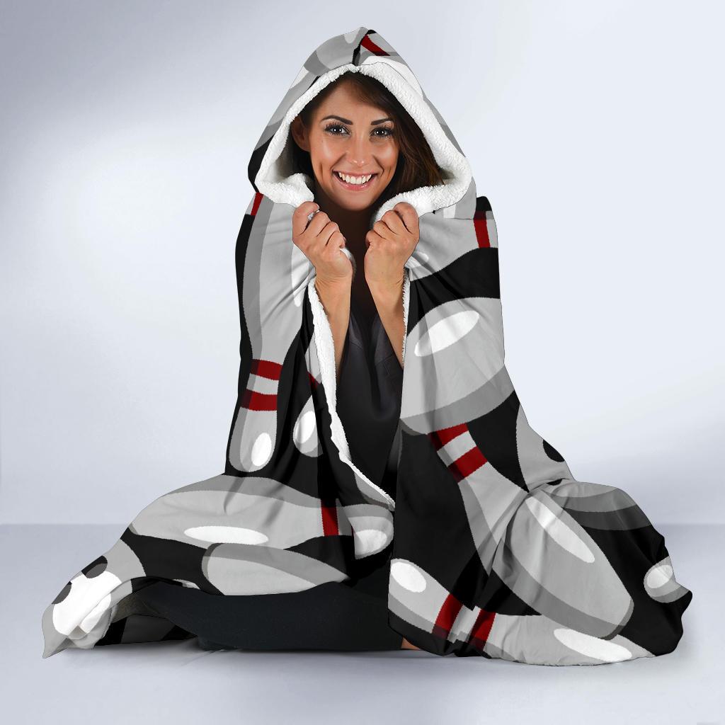 Bowling Pattern Print Hooded Blanket Cloak Blanket bowling pattern print hooded blanket cloak blanket 5518