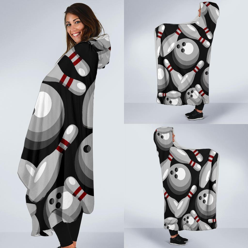 Bowling Pattern Print Hooded Blanket Cloak Blanket bowling pattern print hooded blanket cloak blanket 6908