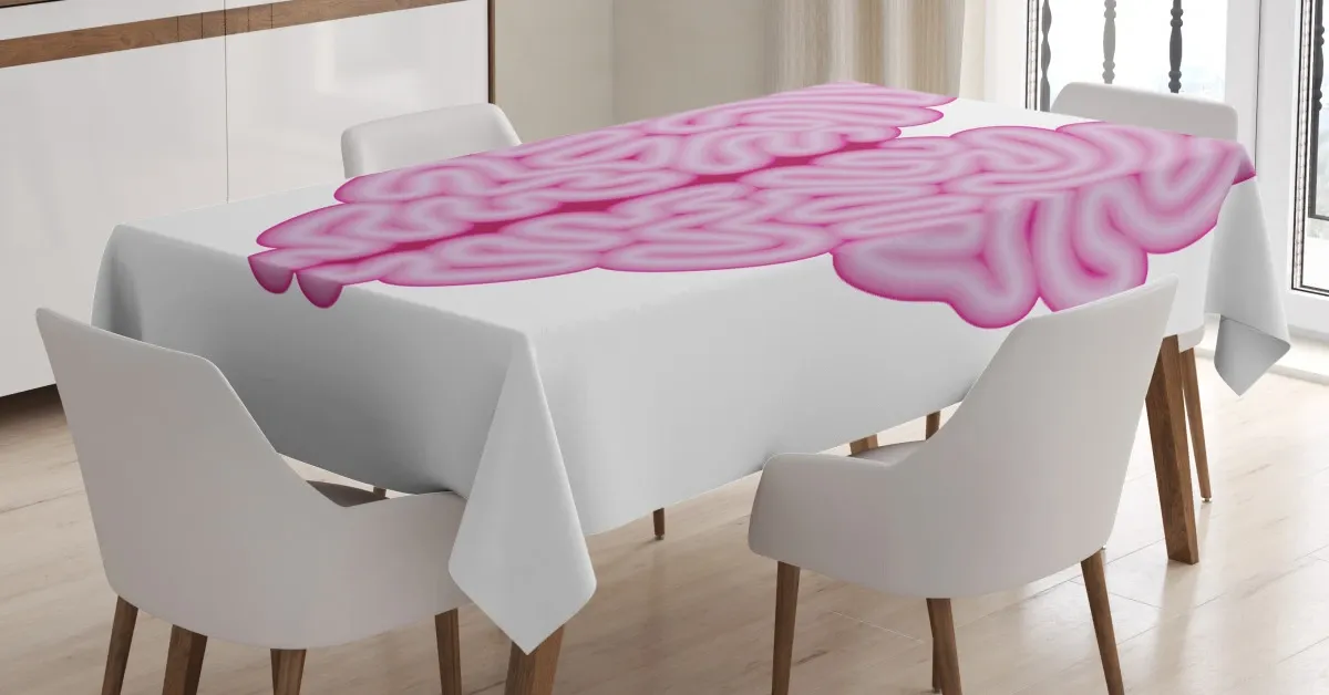 brain look simple heart 3d printed tablecloth table decor 6825