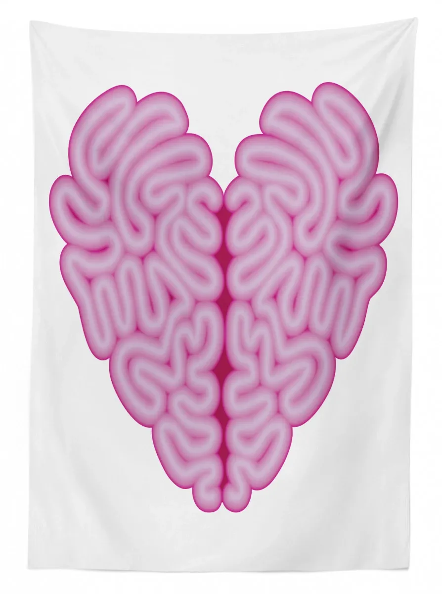 brain look simple heart 3d printed tablecloth table decor 8826