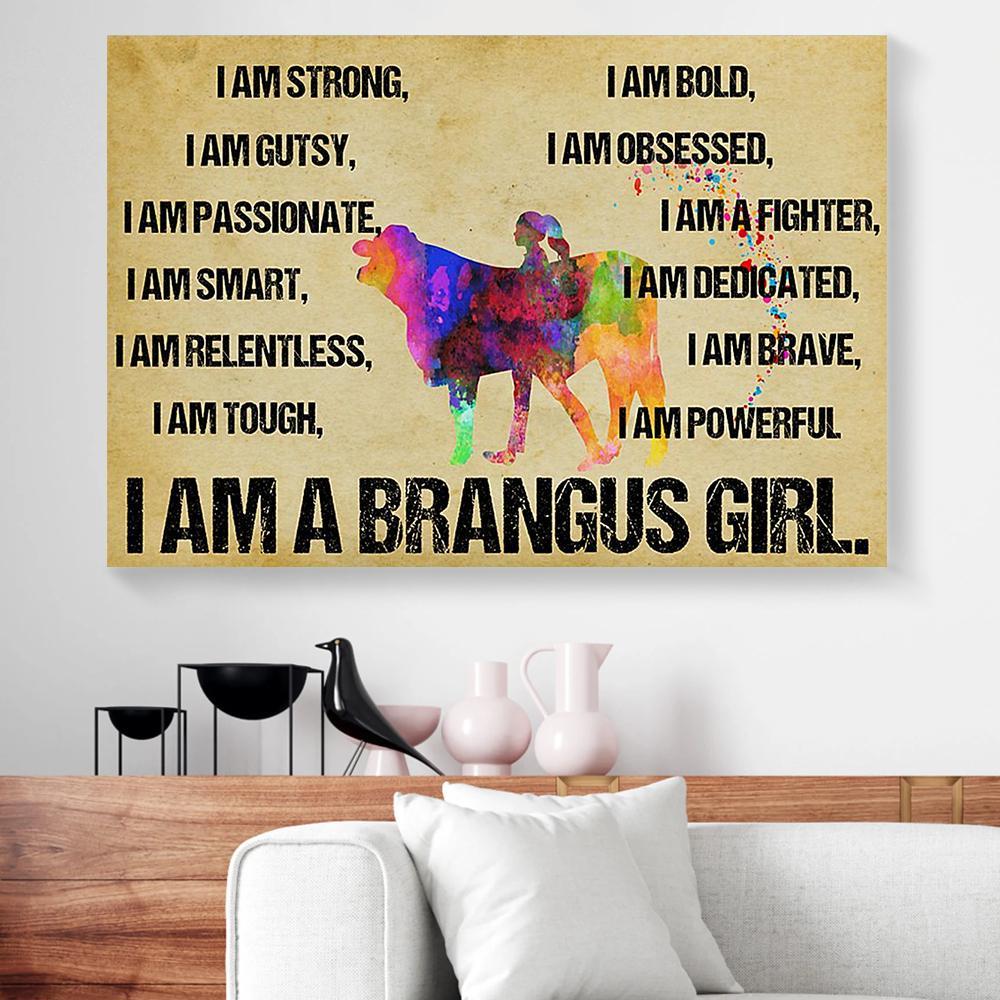 brangus girl horse canvas prints wall art decor 8723