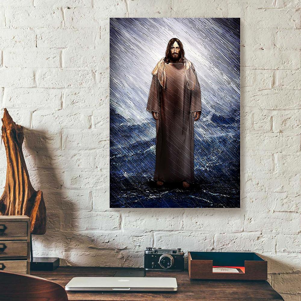Brave In The Storm Jesus Canvas Prints - Wall Art Decor brave in the storm jesus canvas prints wall art decor 1535