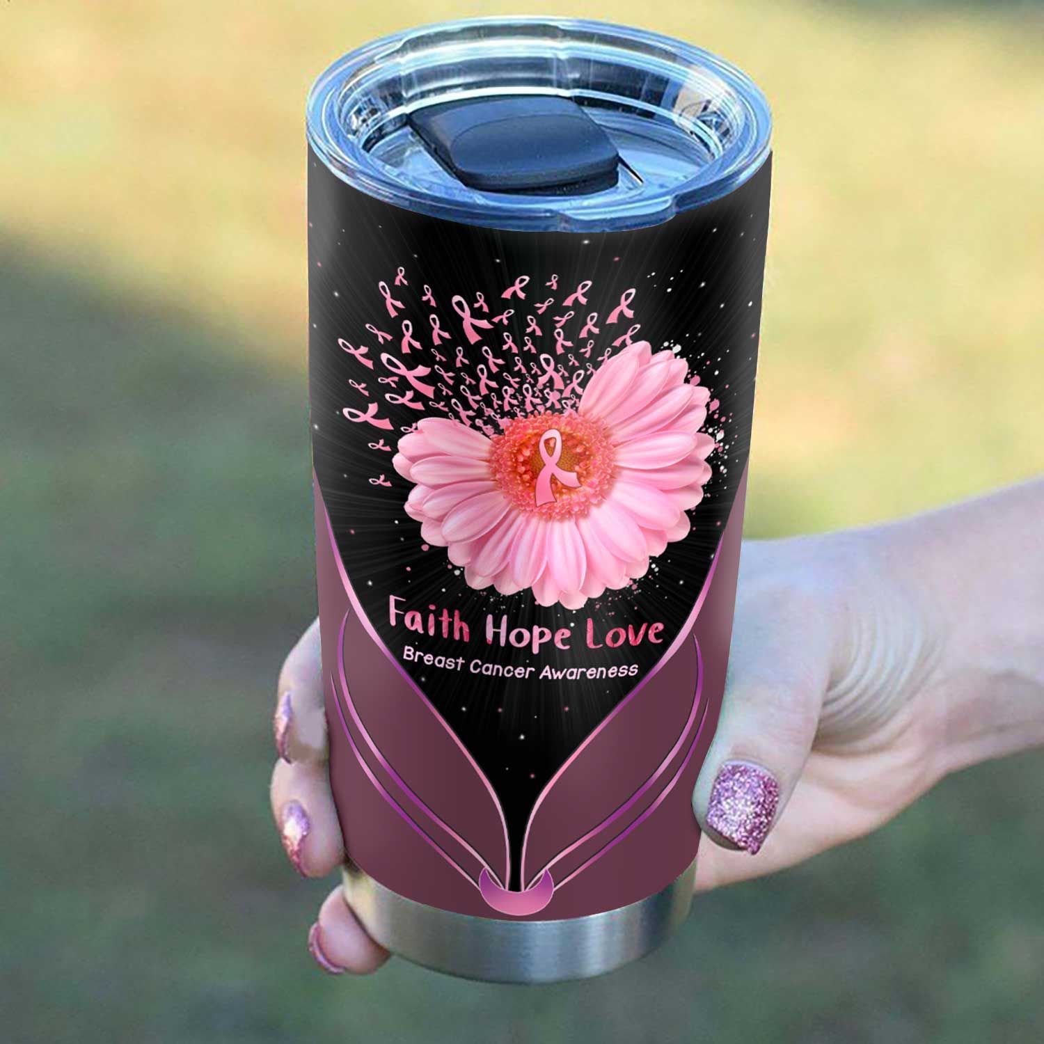 Breast Cancer Faith Hope Personalized Stainless Steel Tumbler breast cancer faith hope personalized stainless steel tumbler 4154