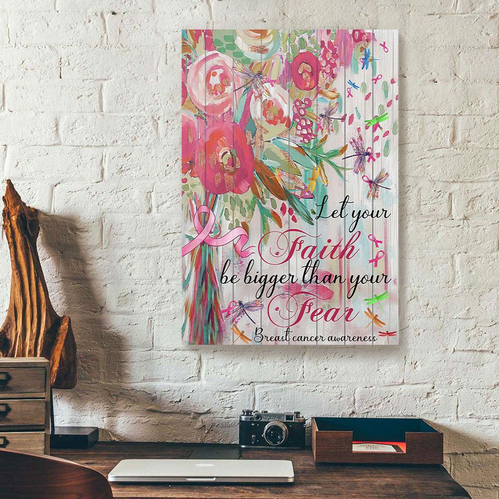 breast cancer flower dragonfly canvas prints wall art decor 1229