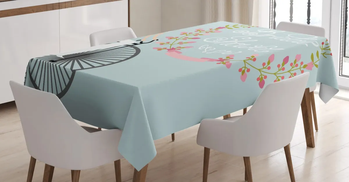 bride dress bicycle 3d printed tablecloth table decor 5030