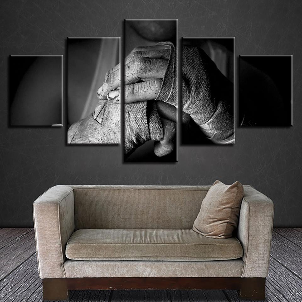 broken hand abstract 5 panel canvas art wall decor 7362