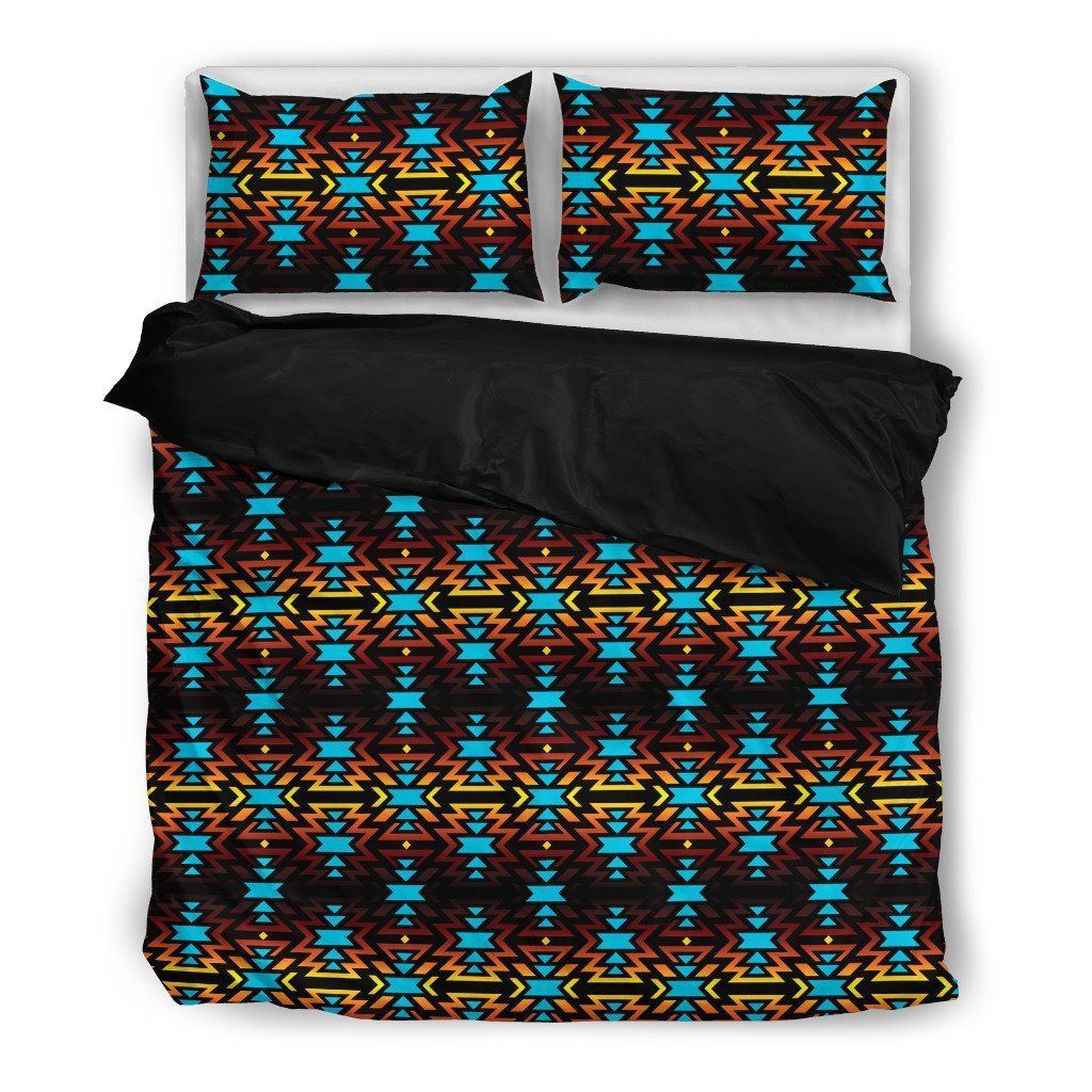 brown fire vintage printed bedding set bedroom decor 3151