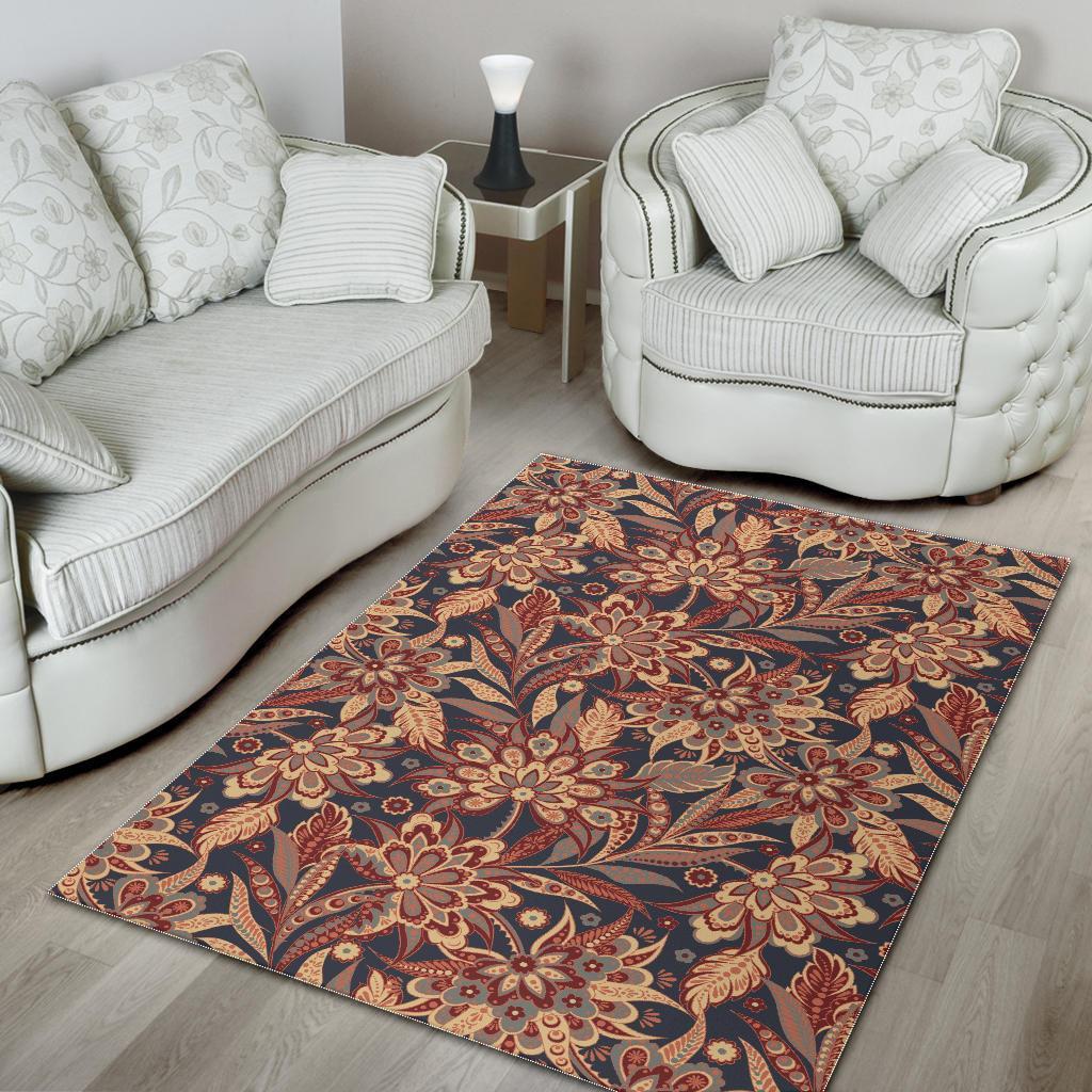 Brown Floral Bohemian Pattern Print Area Rug Floor Decor brown floral bohemian pattern print area rug floor decor 6998