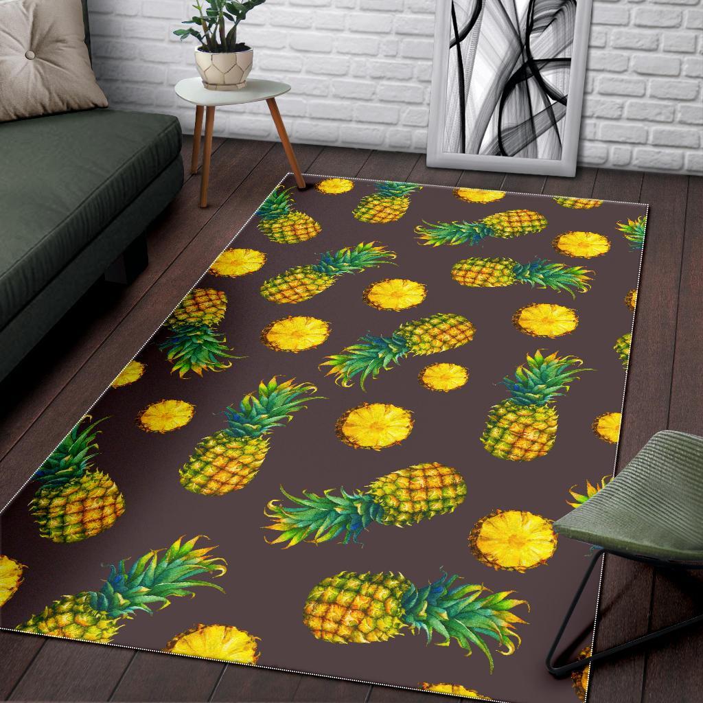 brown pineapple pattern print area rug floor decor 6113