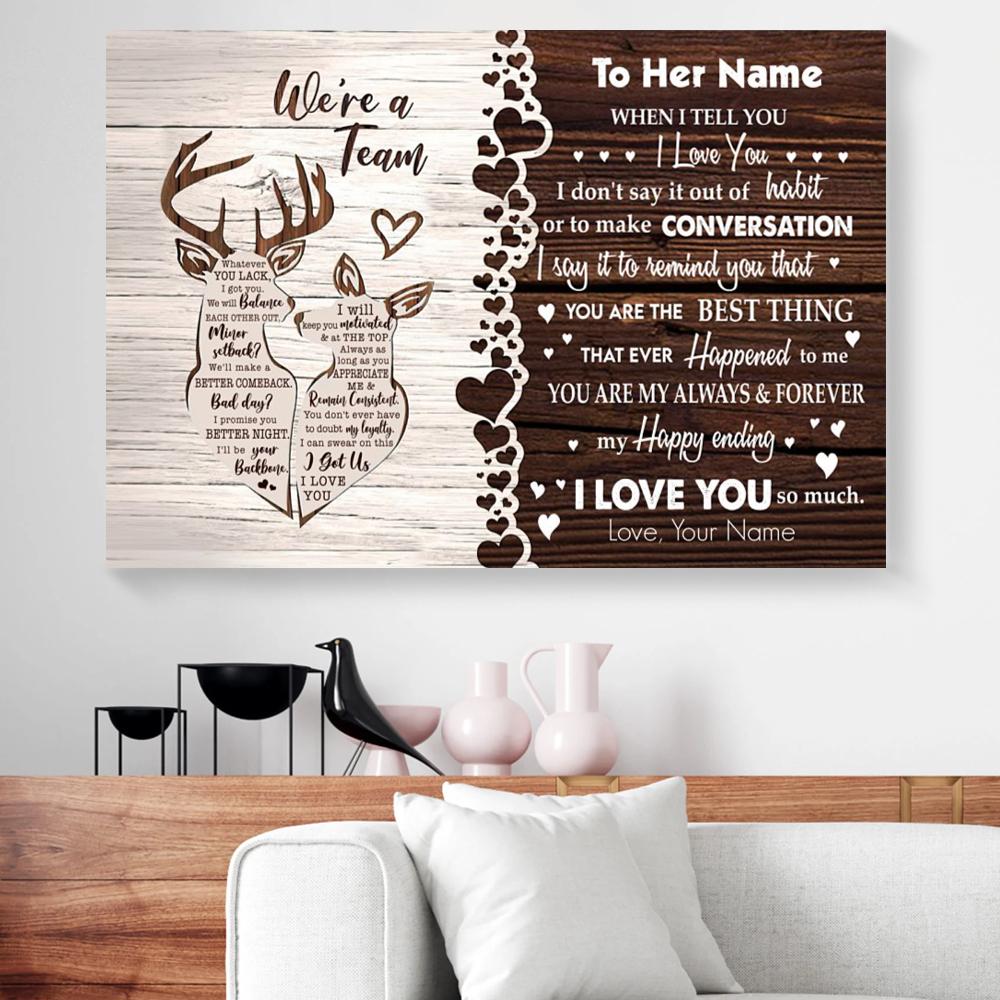 Buck And Doe Love Personalized Canvas Prints - Wall Art Decor buck and doe love personalized canvas prints wall art decor 4420