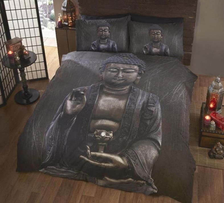 buddha black 3d printed bedding set duvet cover bedroom decor 6341