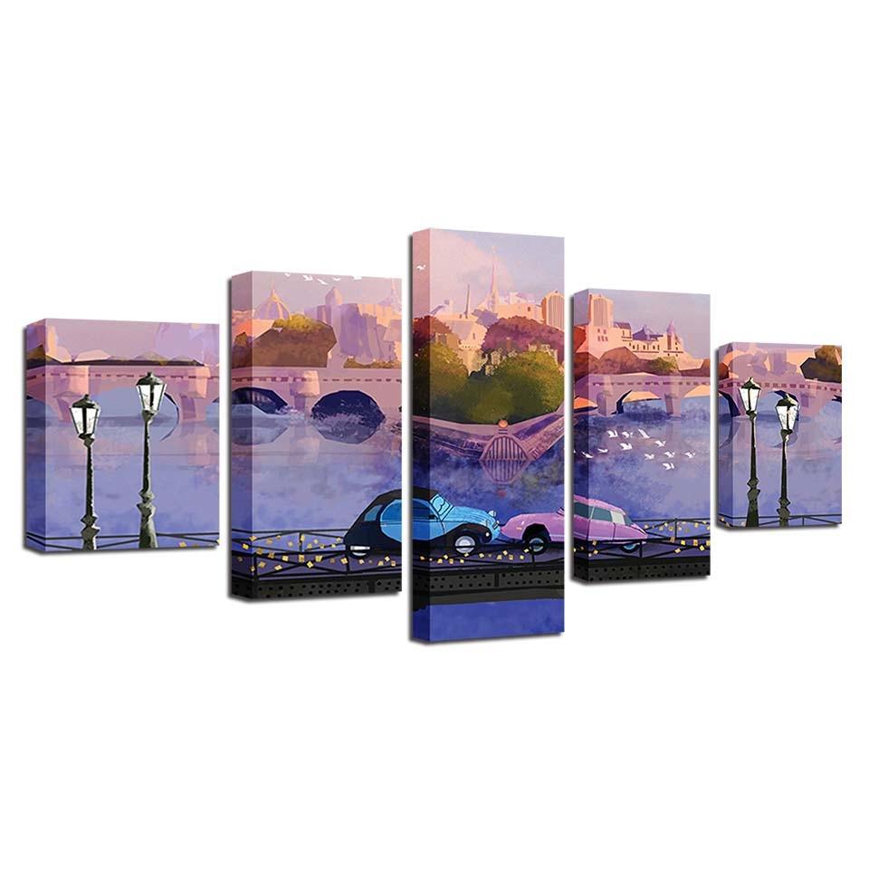 building 18 abstract 5 panel canvas art wall decor 2555