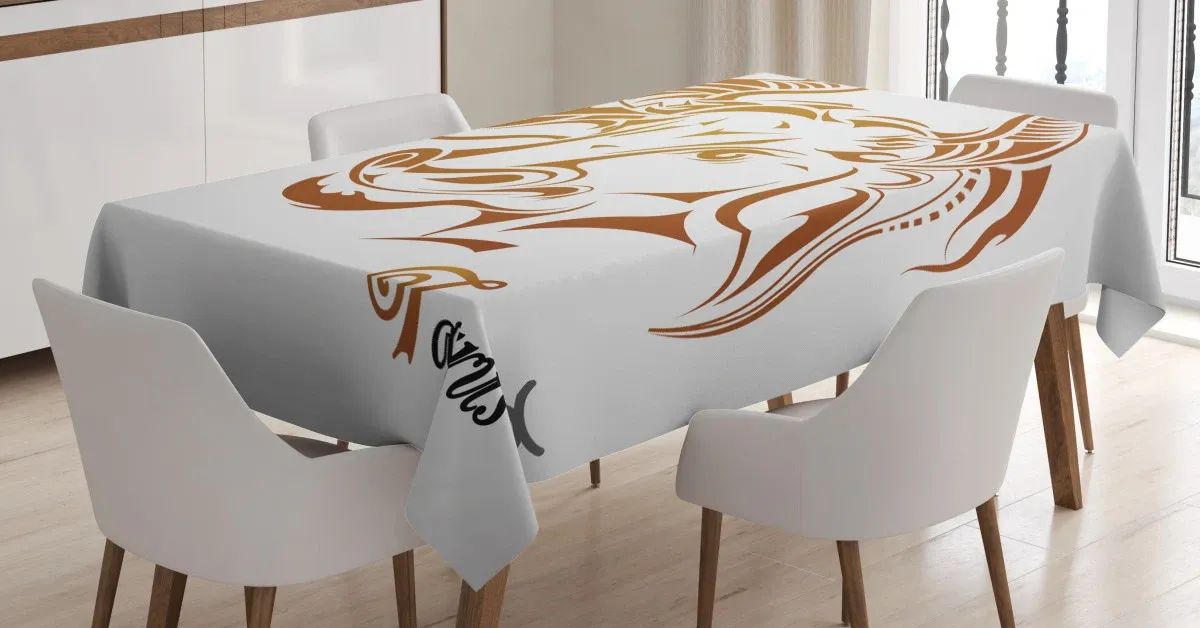 bull face 3d printed tablecloth table decor 2412