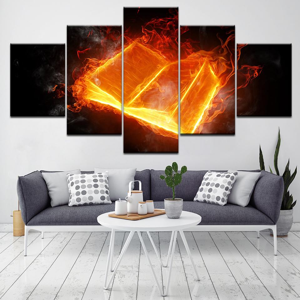 burning book flame abstract 5 panel canvas art wall decor 2805