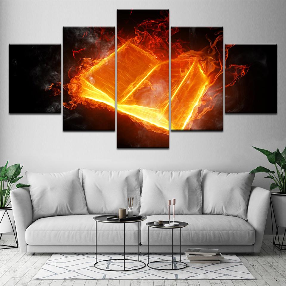 burning book flame abstract 5 panel canvas art wall decor 5282