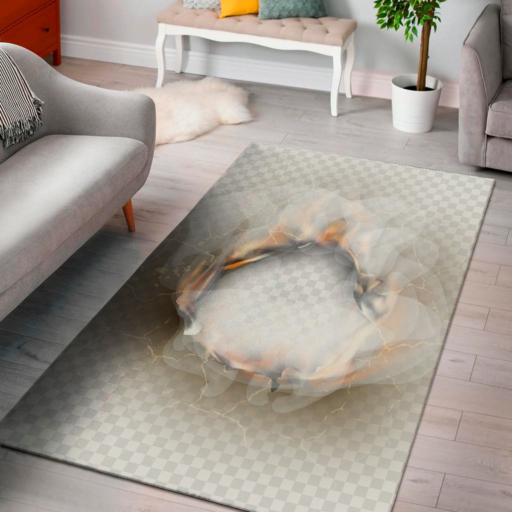 burning hole print area rug floor decor 1032